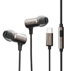 아즈라 트리뷰트 고품질 이어팁 DAC탑재 C타입 유선 이어폰, AZT-350C, 건메탈