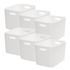 보노하우스 국내 제조 로코스 팬트리수납 정리 손잡이 바스켓, 화이트, L, 6개