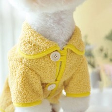 딩동펫 반려동물 둥근카라 후리스, 엘로우, 둥근카라 후리스 옐로우 XXL