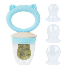 Little Cloud Baby Grunt牙刷榨汁網+盒+果汁網（小/中/大）, 1個, 藍色