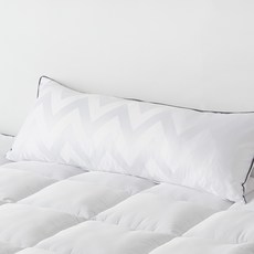 La Pomme 鋸齒狀印花長型枕頭, 白色