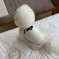 DING DONG PET 寵物浪漫蝴蝶結無袖T恤, 1個, 白色