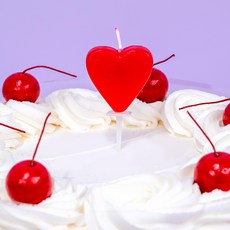 JPackTory 派對蛋糕生日愛心蠟燭, 5個, 無香, 6.2g