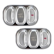 PURENorway 不鏽鋼3格盤, 單色, 2個