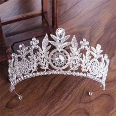 Damon 珠飾葉子點綴婚禮頭冠 MNB020, 1個, 銀白色