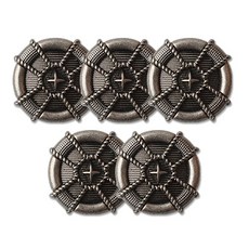 高級大衣開襟衫金屬鈕扣 Rachel 2 組合 22mm, 黑邊銀色, 5個