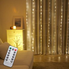 Houseens Estic LED 窗簾燈泡 USB 電線燈泡 300, 金黃色, 1組