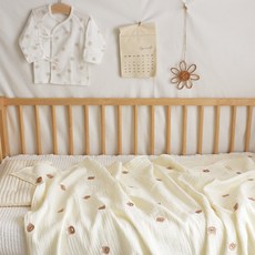 BABY&I 刺繡4層紗被, 小熊款