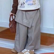 유블리 여아용 바치래 랩스커트 레이어드 와이드 팬츠