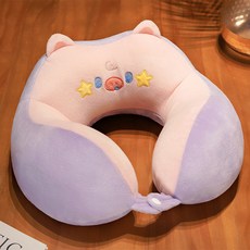 Footrolab雙色星星動物玩偶U型頸枕, 小豬