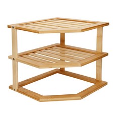 copco 竹製3層碗盤收納架, 褐色, 1個