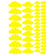 P31 雲朵重點貼紙組 01, 黃色