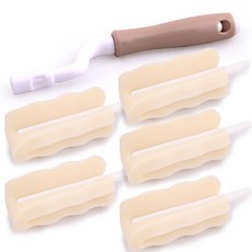 MPL 補充型奶瓶清潔刷柄 + 過濾海綿 5入組, 米色, 1套