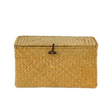 藤編收納箱 小, 自然米色, 1個