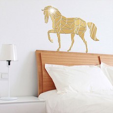 動物馬鏡面貼紙, 金色