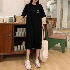 레몬소울 플토 레터링 반팔 원피스 빅사이즈 포함