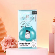 파이니스트랩 주머니 속 냥이 케이스 이어폰 3.5mm, 그린