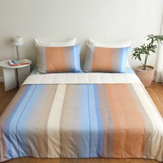 오리고 부드럽고 시원한 고밀도 순면 냉감 프리미엄 여름 이불 + 베개커버 세트