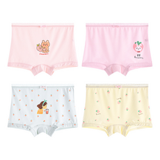 IBboom 女童用 兔子和少女 莫代爾 冰絲四角褲 4件組 C10