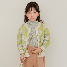 BON BON macaron 女童花朵針織外套