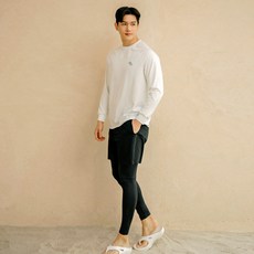 Tube Tree 男式基本款長袖防風衣 + 褲子打底褲套裝 AEIV7203PL