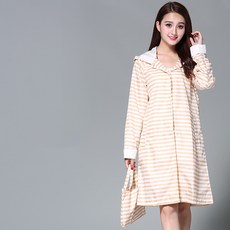 女式 Fitsa 雨衣功能性風衣防水高爾夫雨衣, 米色條紋