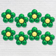 파티공구 플라워 은박풍선, 그린, 8개