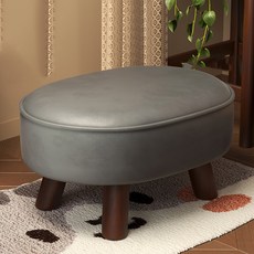 순잠 신발 갈아신는 원목 소프트 낮은 스툴 의자 타원 40 x 30 x 26 cm, 그레이, 1개