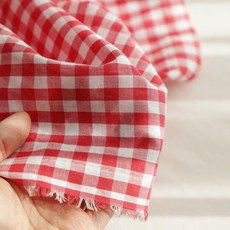 Cheonpam 30支紗染棉 Be My Muse 格紋布料, 紅色(1342)