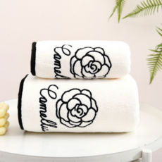 玫瑰身體浴巾 小+大組合, 1套, 白色