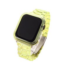 4YOU Apple Watch 透明保護殼錶帶 (相容38mm), 黃色