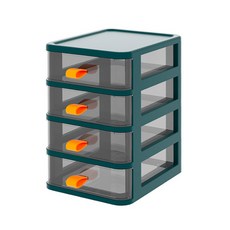 Market Plan Cling 透明桌上型收納盒, 1個, 綠色