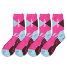 WILDSTAG 雙女式 Argyle 登山襪, 粉色的