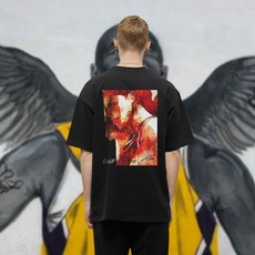 원헌드레드퍼센트 남녀공용 통기성 b리바운드의 왕 세미오버 면 반팔티셔츠