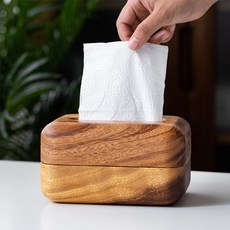 復古圓形木質衛生紙盒, 棕色的