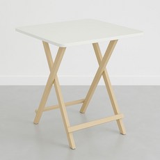 가구느낌 홈 접이식 정사각 테이블, 베이지, 1인용