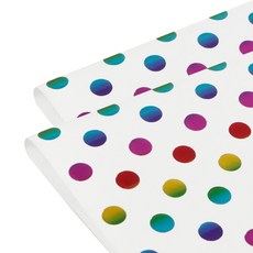 알로데 포인트 도트 포장지 50 x 70 cm, NO.08 화이트컬러풀, 2개