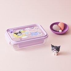 LocknLock 樂扣樂扣 兒童用三麗鷗角色School Fit三格分隔便當盒 1L, 酷洛米 淺紫色, 1個