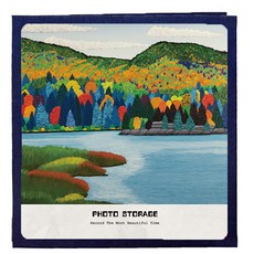 風景插畫封面記錄相冊 335*325*30mm, 40張, 5號(相冊)+黑色(內頁)