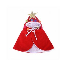 預祝聖誕快樂 可愛貓咪聖誕樹斗篷, 紅色