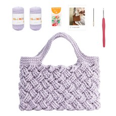 Yarna 編織袋+針配件DIY組, 1套, 718紫紅色