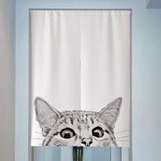 Market A 貓咪布藝亞麻隔間門簾, TYPE01