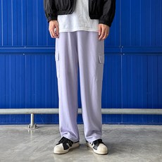 플레이즈 남성용 2단기장 스트링 밴딩 옆절개라인 포켓카고 와이드 팬츠 숏