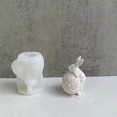 Homeflow 雞蛋兔子造型香氛石膏矽膠模具 01, 單一顏色