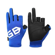 GBmild 三指露指 SPACE 釣魚手套, 藍色