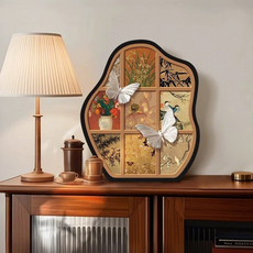 Baide 復古感邊桌客廳桌裝飾畫框, 金色蝴蝶黑色邊框