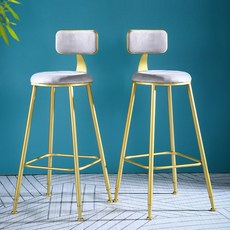 노아가구 오구벨벳 홈바 의자, 그레이, 2개