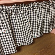 Design SOALL 刺繡棉質多用途窗簾, 彩虹黑