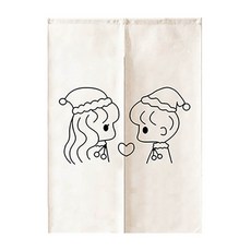 Ahope 可愛情侶線條印花隔間窗簾, Type 08