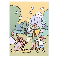 ZERO PER ZERO 插畫風海報 公園吹泡泡款